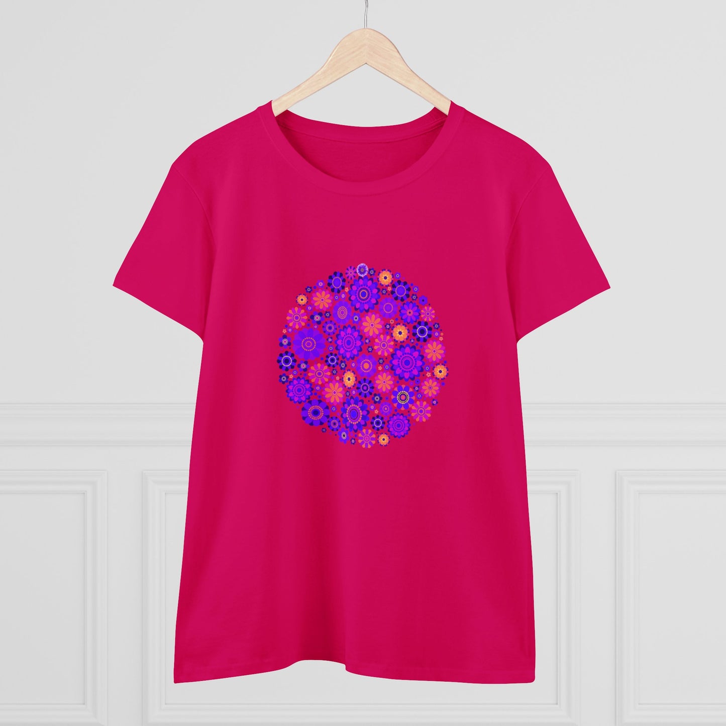 Colorful, Nature, Flowers- Adult, Semi-fitted, T-shirt