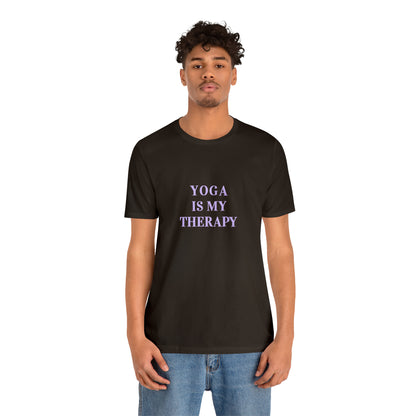 Yoga Is My Therapy- Adult, Regular Fit, Soft Cotton, Smaller Size Image, T-shirt