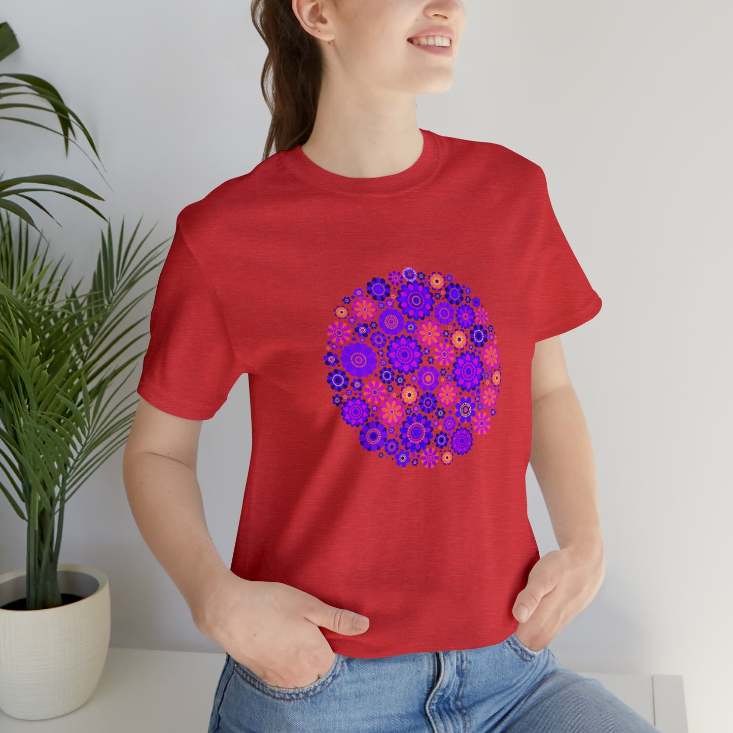 Colorful, Nature, Flowers- Adult, Regular Fit, Soft Cotton,  T-shirt