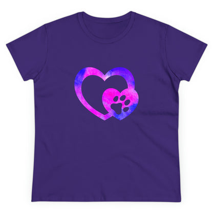 Art, Colorful, Love, Dog Paw- Adult, Semi-fitted, T-shirt