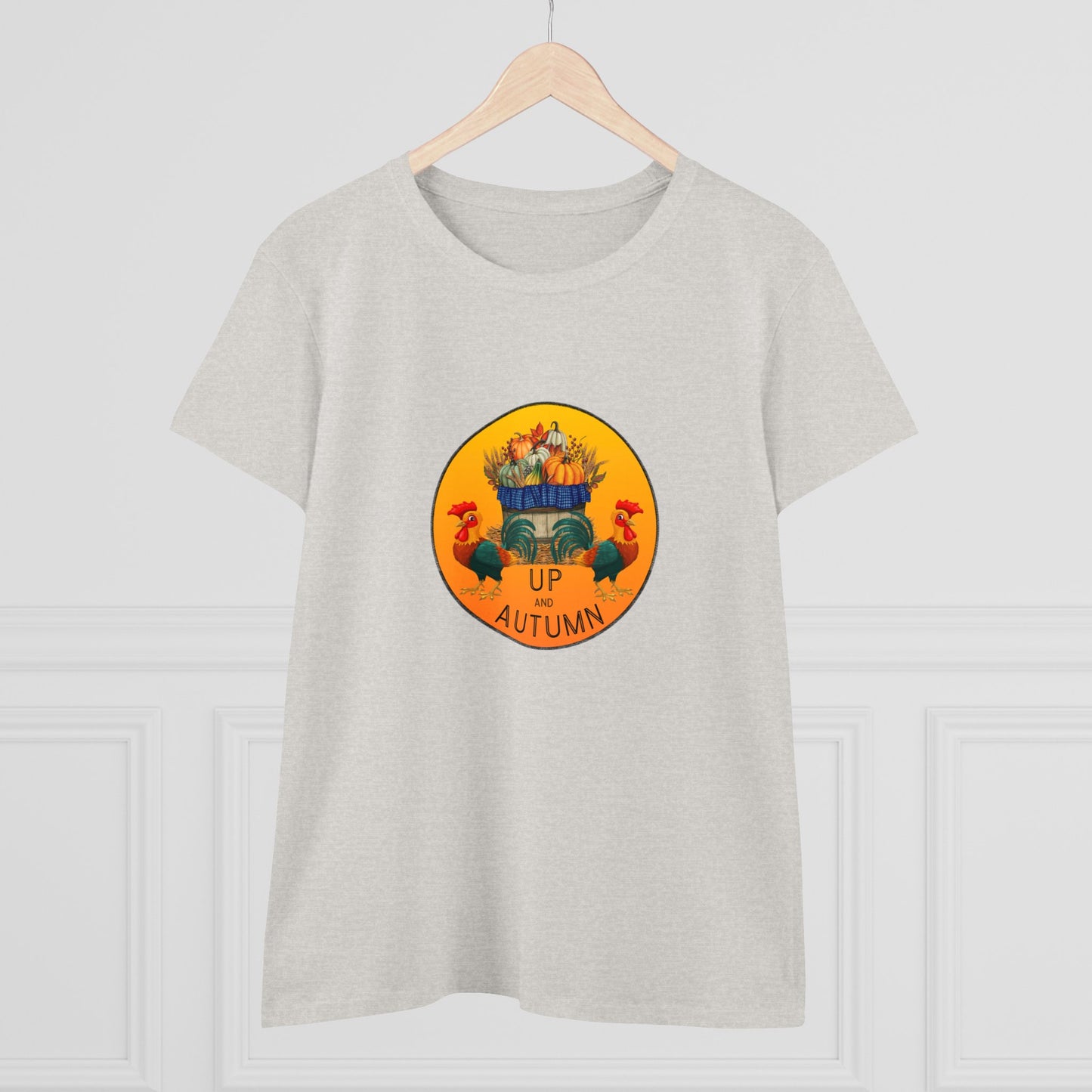 Puns, Up and Autumn, Nature, Seasons, Animals, Chicken- Adult, Semi-fitted, Smaller Size Image, T-shirt