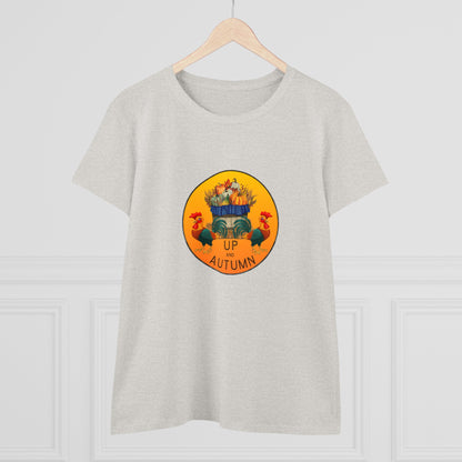 Puns, Up and Autumn, Nature, Seasons, Animals, Chicken- Adult, Semi-fitted, Smaller Size Image, T-shirt