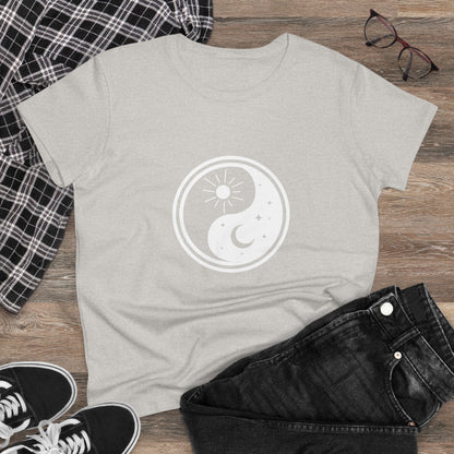 Symbol, Ying Yang, Sun and Moon - Adult, Semi-fitted, T-shirt