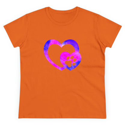 Art, Colorful, Love, Dog Paw- Adult, Semi-fitted, T-shirt