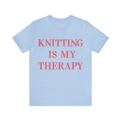 Knitting Is My Therapy- Adult, Regular Fit, Soft Cotton T-shirt