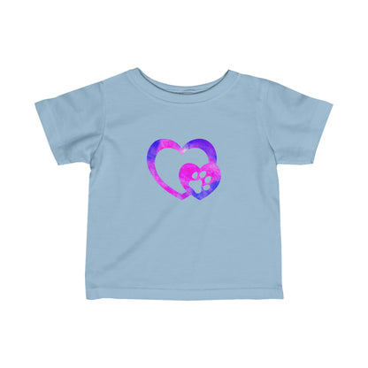 Art, Colorful, Love, Dog Pink and Purple Paw- Baby, Infant, Toddler, T-shirt