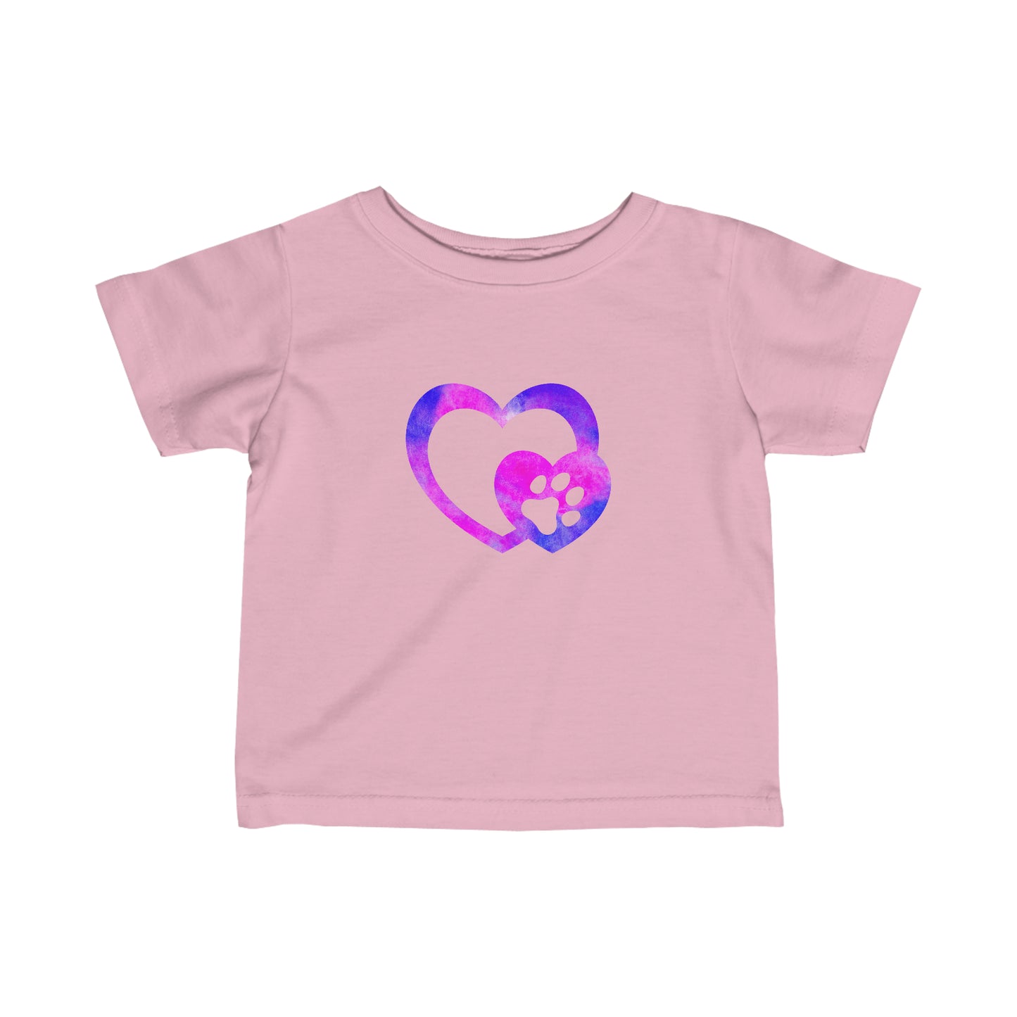 Art, Colorful, Love, Dog Pink and Purple Paw- Baby, Infant, Toddler, T-shirt