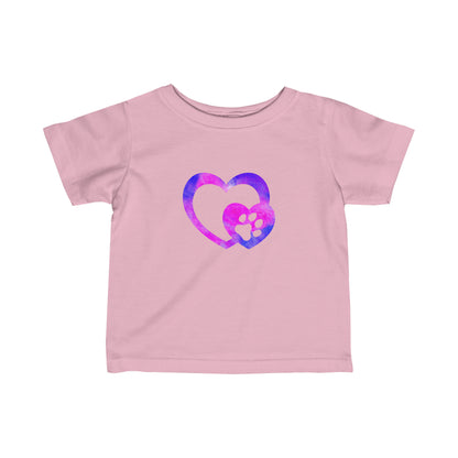Art, Colorful, Love, Dog Pink and Purple Paw- Baby, Infant, Toddler, T-shirt