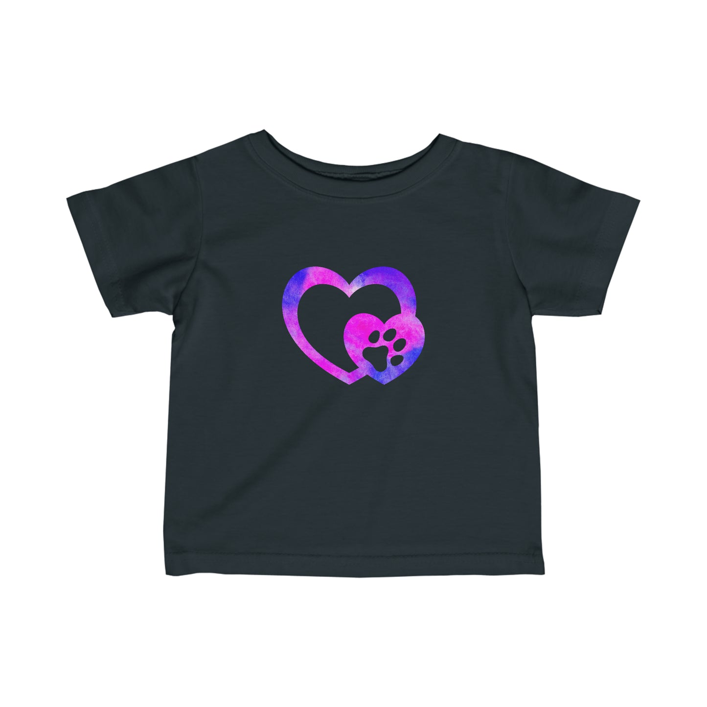 Art, Colorful, Love, Dog Pink and Purple Paw- Baby, Infant, Toddler, T-shirt