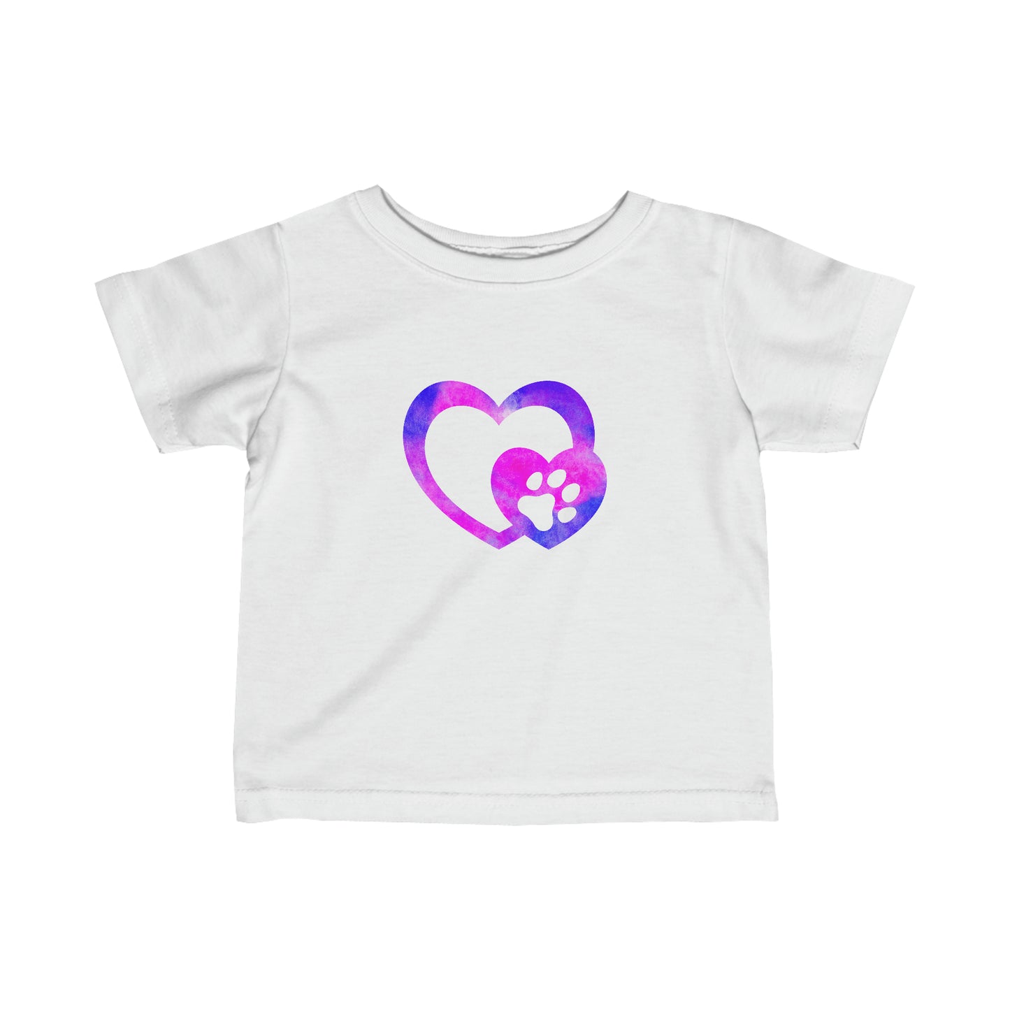 Art, Colorful, Love, Dog Pink and Purple Paw- Baby, Infant, Toddler, T-shirt