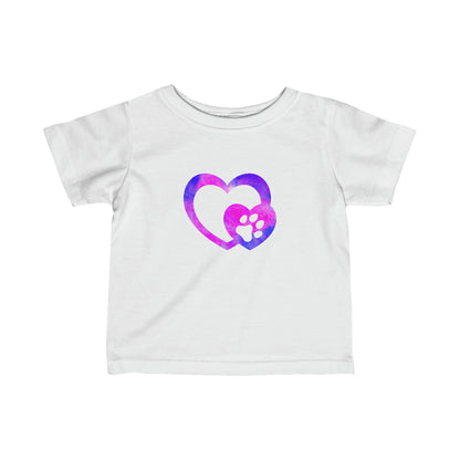 Art, Colorful, Love, Dog Pink and Purple Paw- Baby, Infant, Toddler, T-shirt