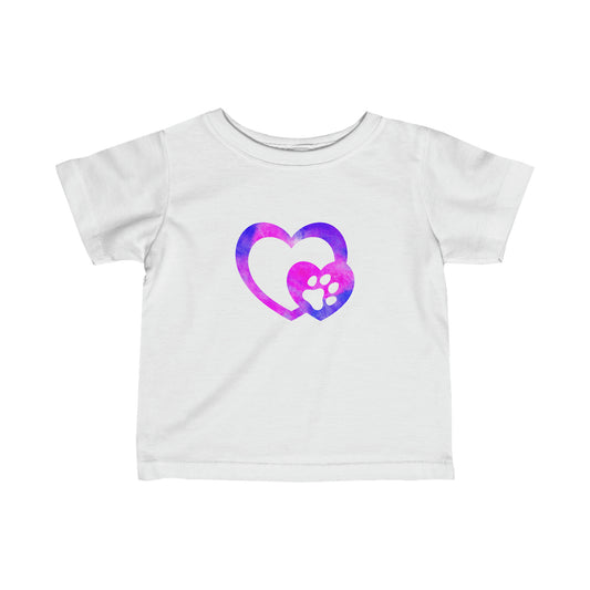Art, Colorful, Love, Dog Pink and Purple Paw- Baby, Infant, Toddler, T-shirt