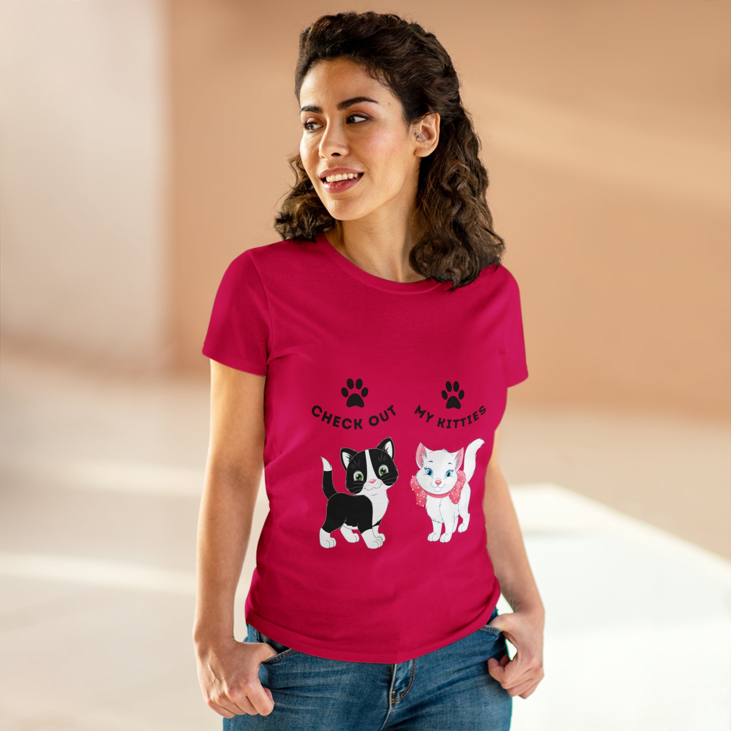 Kitty Cat T-Shirt / Check Out My Kitties Semi-Fitted Shirt / Unisex Jersey Short Sleeve Tee / Humorous Pet Clothes