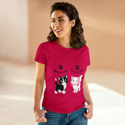 Kitty Cat T-Shirt / Check Out My Kitties Semi-Fitted Shirt / Unisex Jersey Short Sleeve Tee / Humorous Pet Clothes