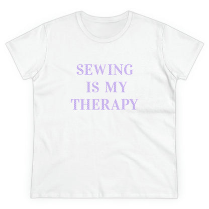 Sewing Is My Therapy- Adult, Semi-fitted T-shirt