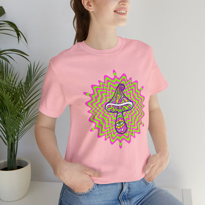 Colorful, Retro Mushrooms T-shirt- Adult, Regular Fit, Soft Cotton, T-shirt