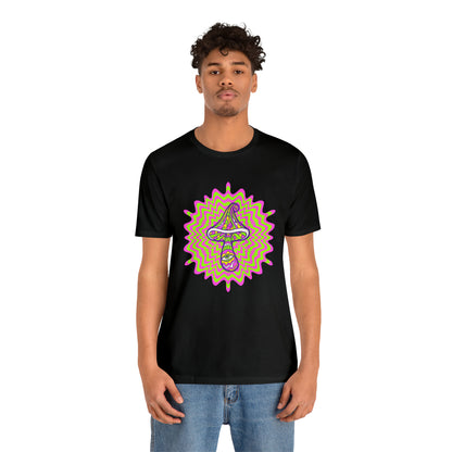 Colorful, Retro Mushrooms T-shirt- Adult, Regular Fit, Soft Cotton, T-shirt