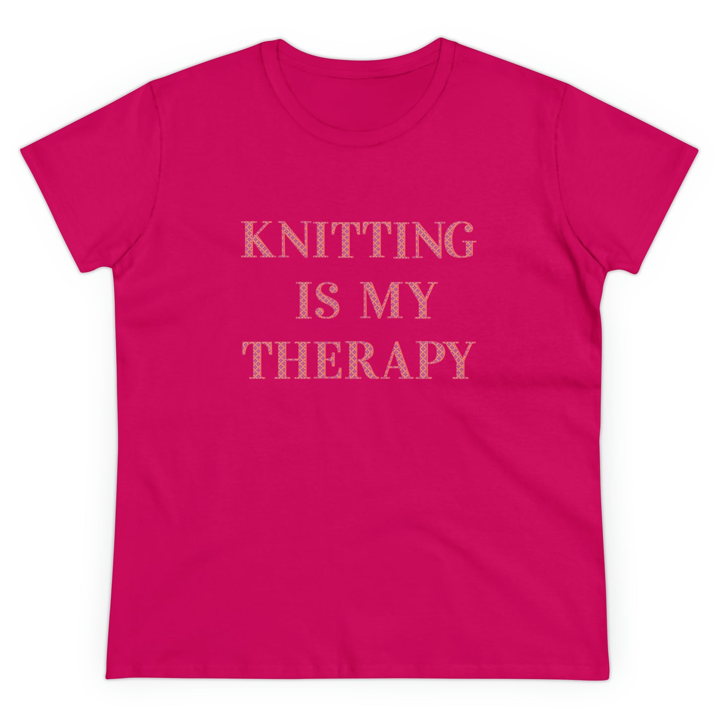 Knitting Is My Therapy- Adult, Semi-fitted T-shirt