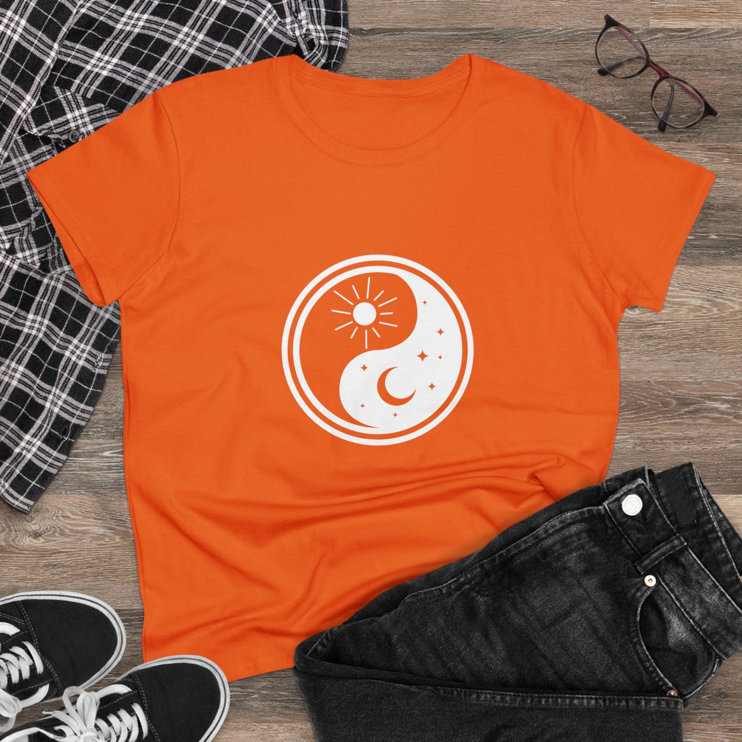 Symbol, Ying Yang, Sun and Moon - Adult, Semi-fitted, T-shirt