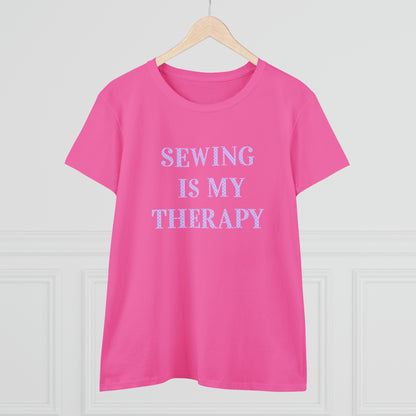 Sewing Is My Therapy- Adult, Semi-fitted T-shirt