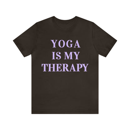 Yoga Is My Therapy- Adult, Regular Fit, Soft Cotton, Full Size Image, T-shirt