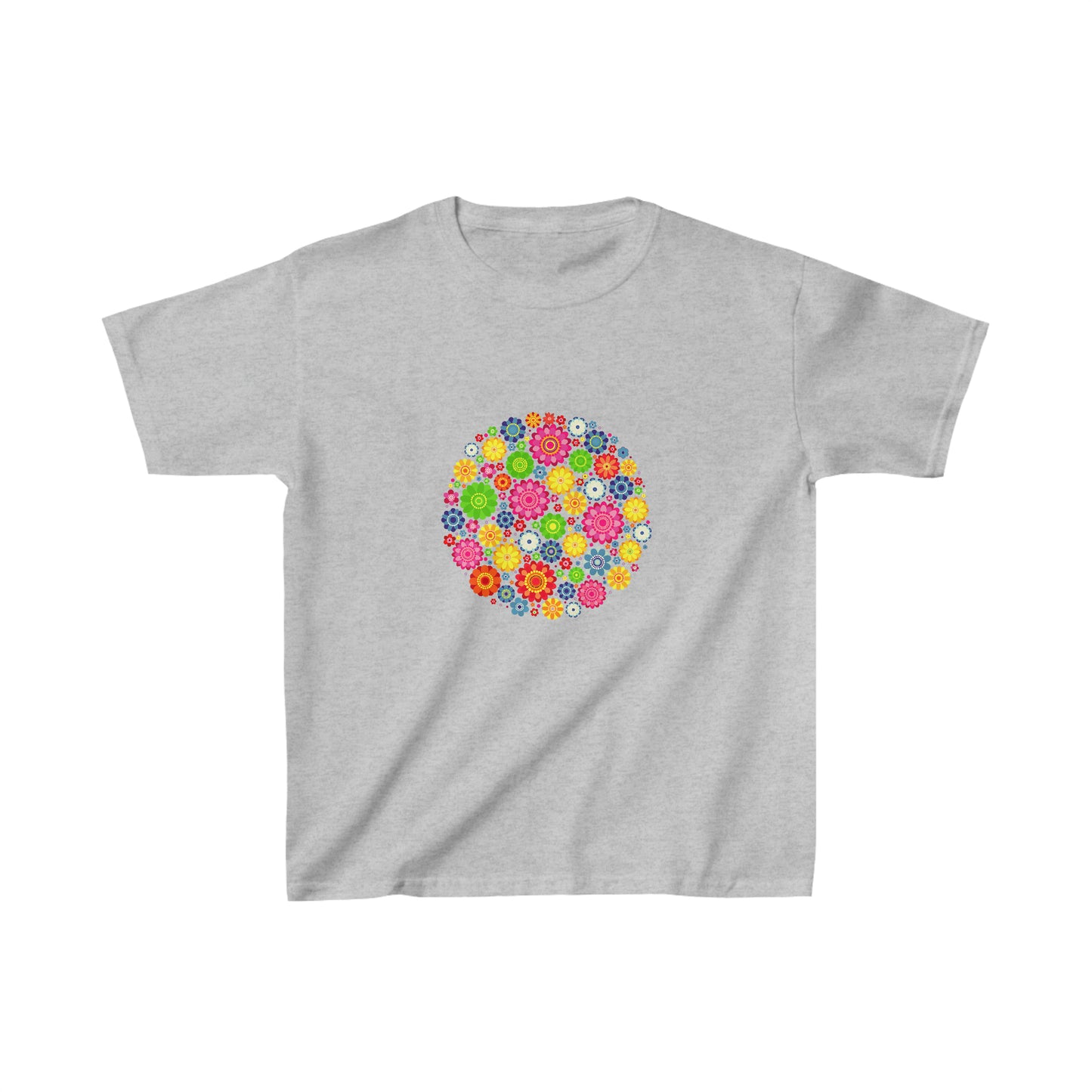Colorful, Nature, Garden, Flowers- Kids, Child, Heavy Cotton, T-shirt