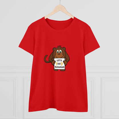 Monkey, Let's Go Bananas, Animals- Adult, Semi-fitted, T-shirt