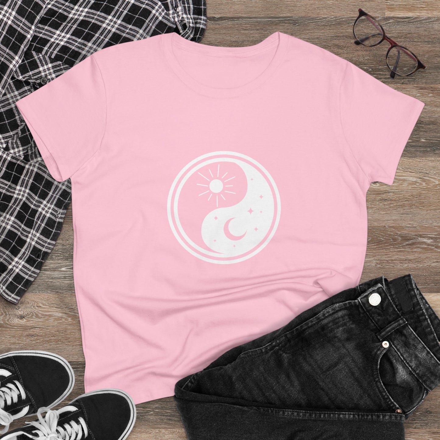 Symbol, Ying Yang, Sun and Moon - Adult, Semi-fitted, T-shirt