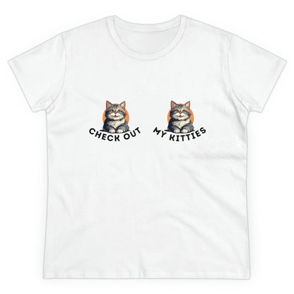Kitty Cat T-Shirt / Check Out My Kitties Semi-Fitted Shirt / Unisex Jersey Short Sleeve Tee / Humorous Pet Clothes