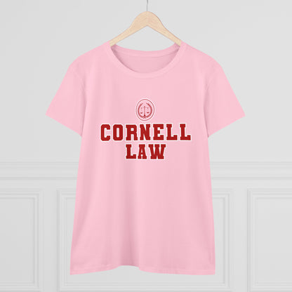 Cornell Law T-Shirt, Attorney, Lawyer, Law School, University, Bar Exam,Cornell University Law School- Adult, Semi-fitted, Smaller Size Image, T-shirt