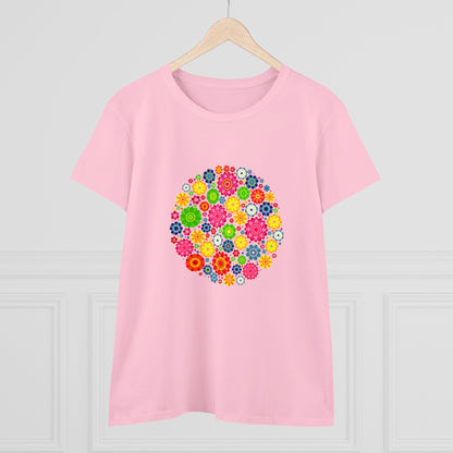 Colorful, Nature, Flowers- Adult, Semi-fitted, T-shirt
