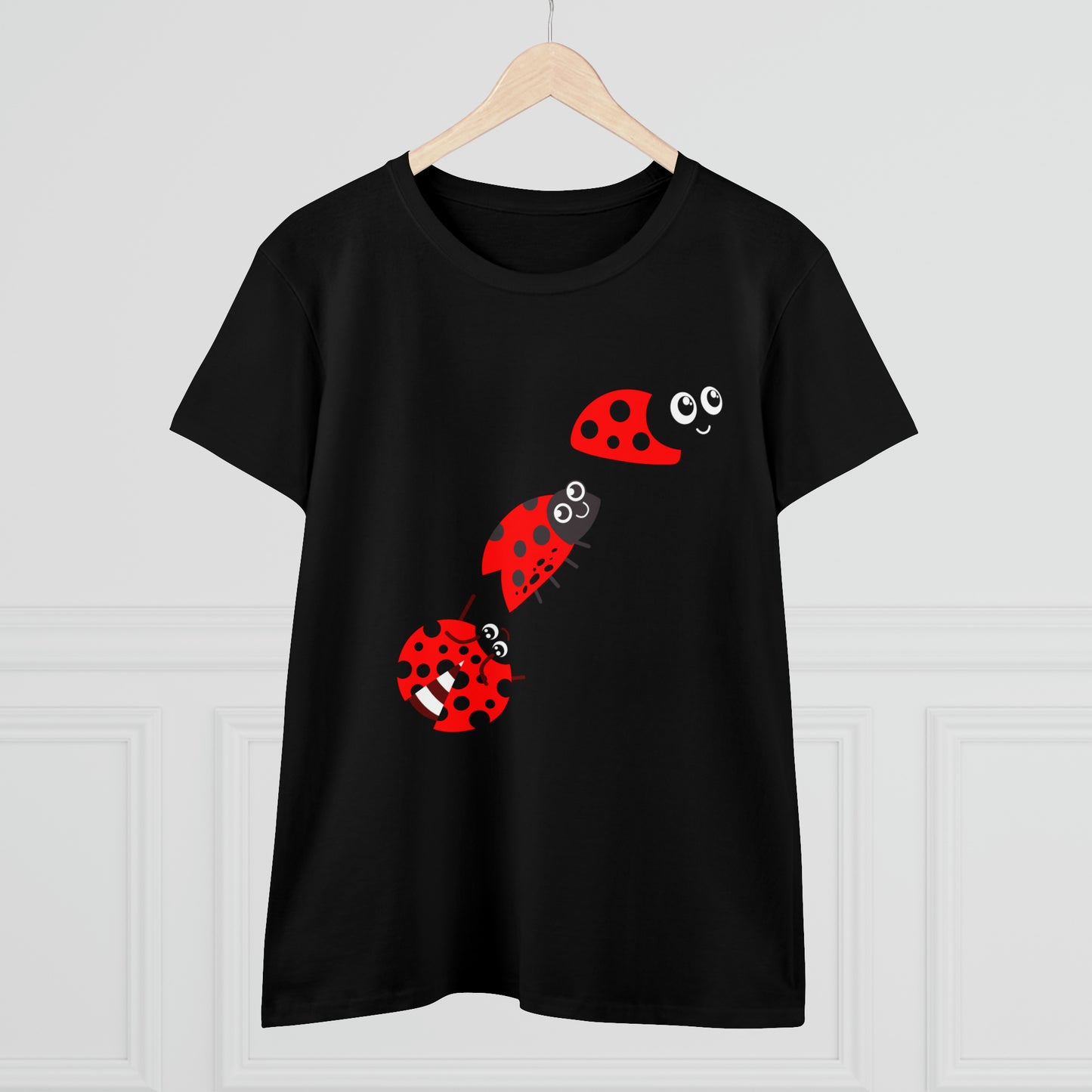 Ladybug Flower, Plants, Garden- Adult, Semi-fitted, T-shirt