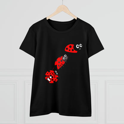 Ladybug Flower, Plants, Garden- Adult, Semi-fitted, T-shirt
