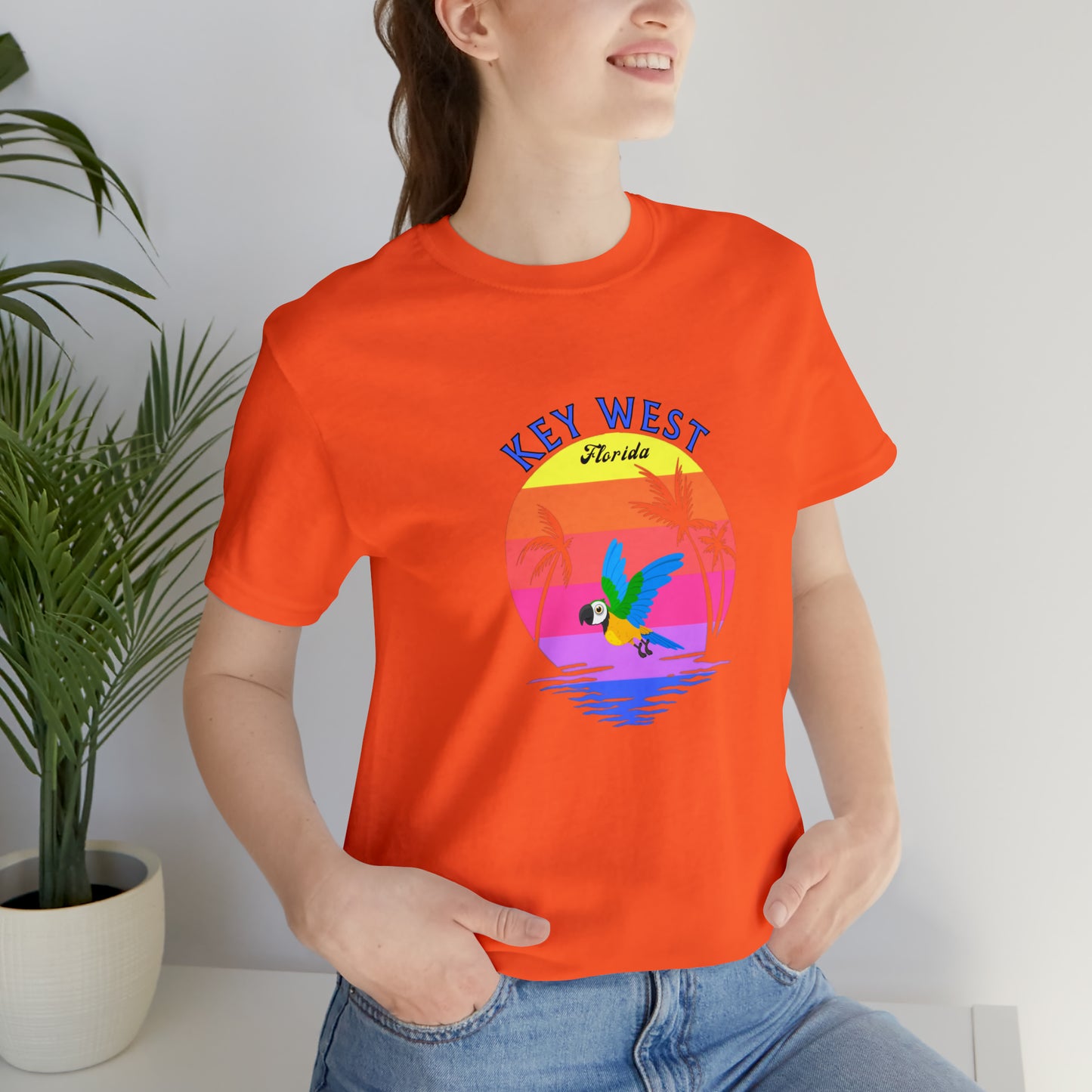 Places, States, Beach, Key West, Florida, United States of America, Animals, Birds- Adult, Regular Fit, Soft Cotton, T-shirt