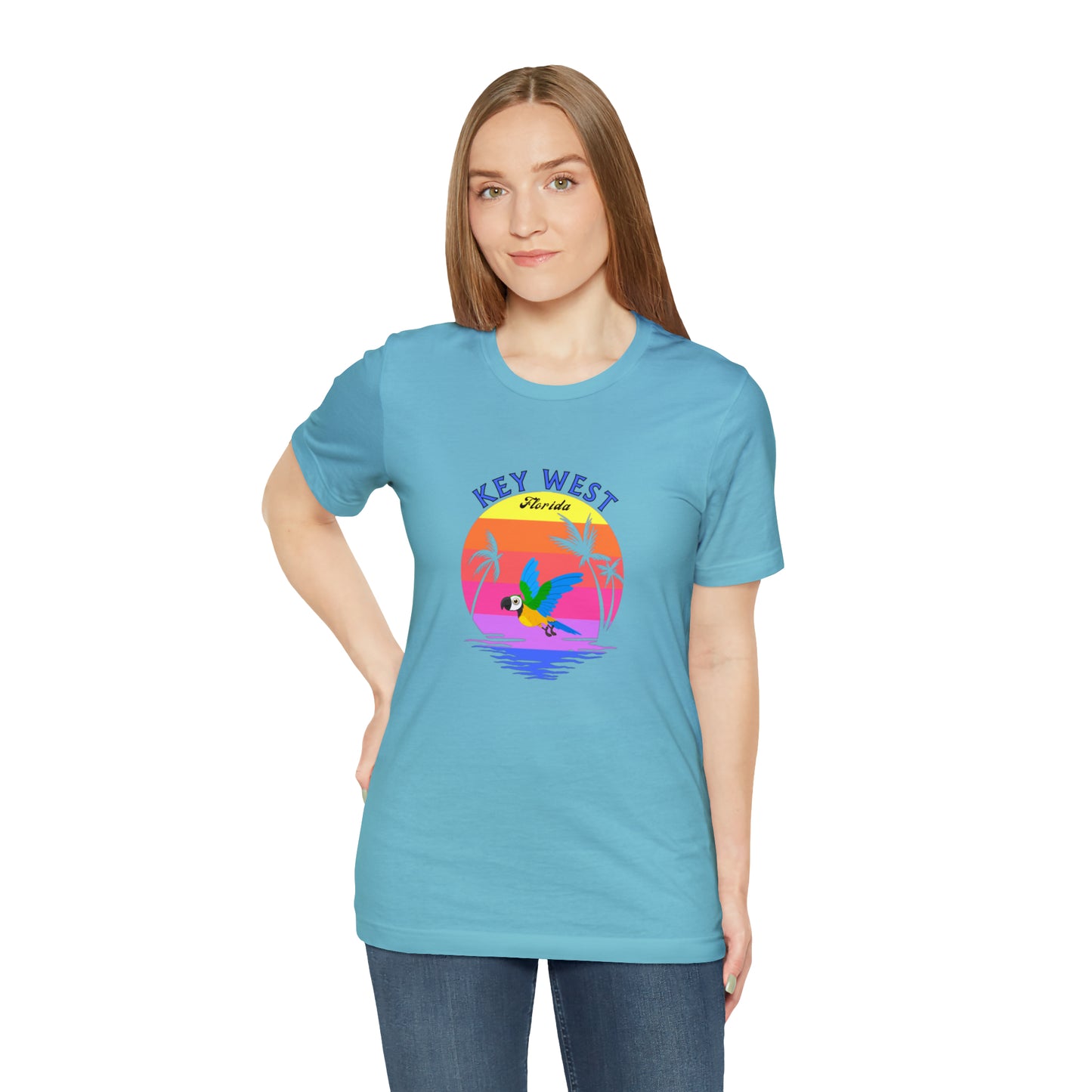 Places, States, Beach, Key West, Florida, United States of America, Animals, Birds- Adult, Regular Fit, Soft Cotton, T-shirt