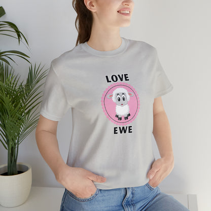 Sheep, Love Ewe, Animals- Adult, Regular Fit, Soft Cotton T-shirt