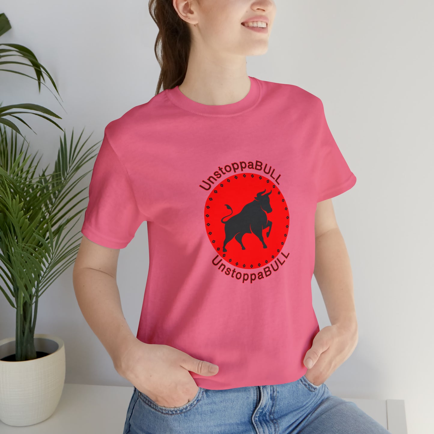 Animals, Bull, Symbol, Unstoppable, UnstoppaBULL- Adult- Adult, Regular Fit, Soft Cotton, Full Size Image, T-shirt