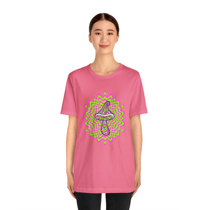 Colorful, Retro Mushrooms T-shirt- Adult, Regular Fit, Soft Cotton, T-shirt