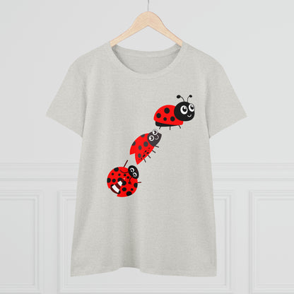 Ladybug Flower, Plants, Garden- Adult, Semi-fitted, T-shirt