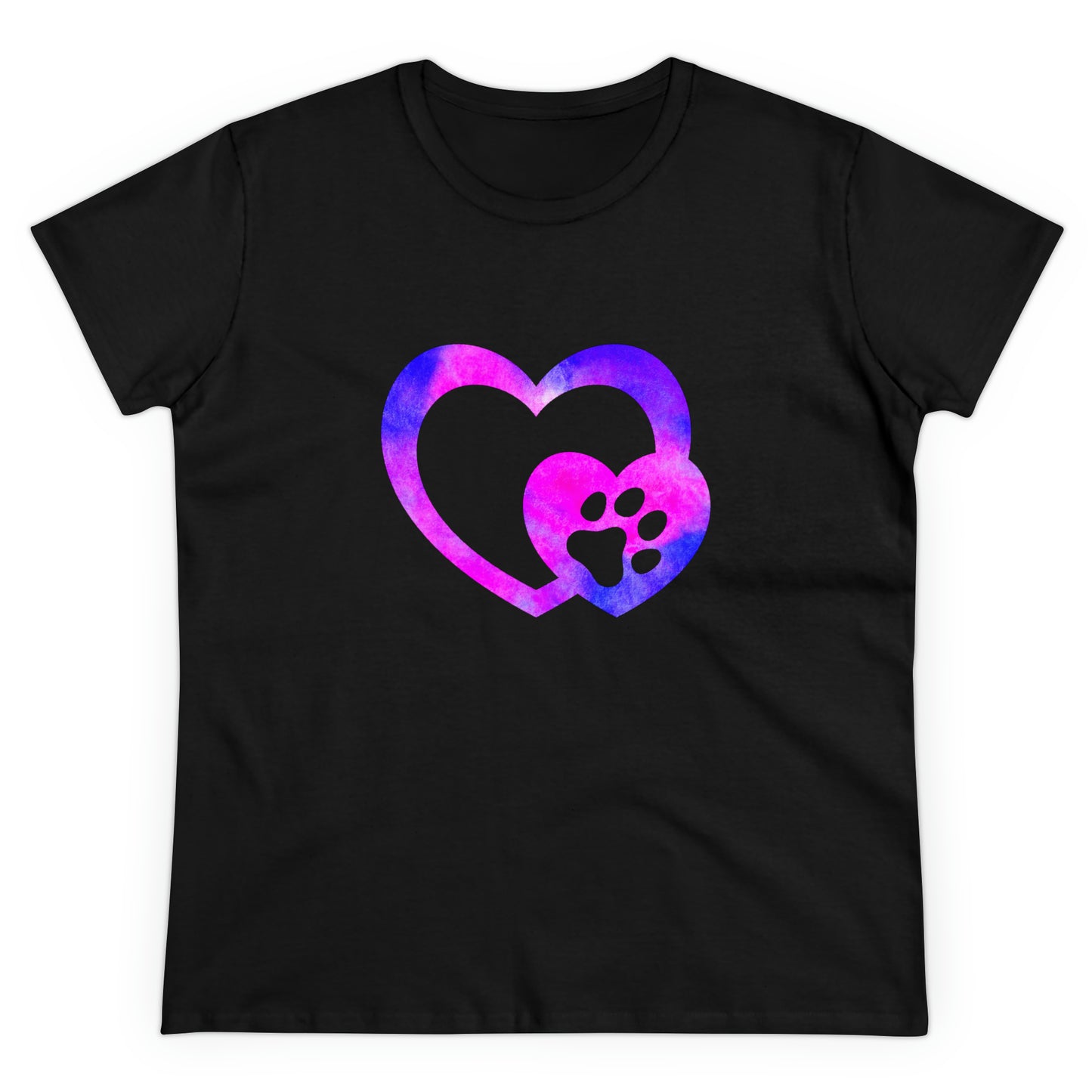 Art, Colorful, Love, Dog Paw- Adult, Semi-fitted, T-shirt