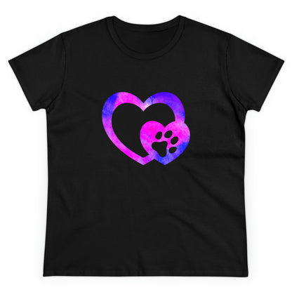 Art, Colorful, Love, Dog Paw- Adult, Semi-fitted, T-shirt