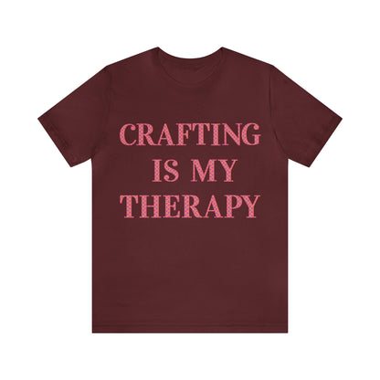 Crafting Is My Therapy- Adult, Regular Fit, Soft Cotton, Full Size Image, T-shirt