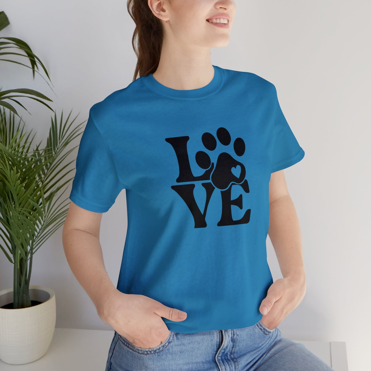 Love, Dog, Animals, Words- Adult, Regular Fit, Soft Cotton, T-shirt