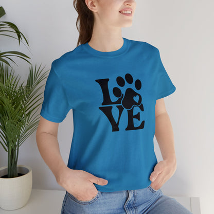 Love, Dog, Animals, Words- Adult, Regular Fit, Soft Cotton, T-shirt