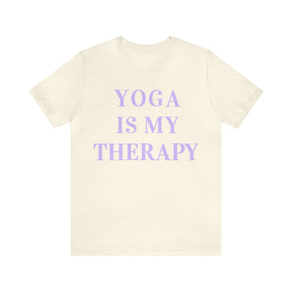 Yoga Is My Therapy- Adult, Regular Fit, Soft Cotton, Full Size Image, T-shirt