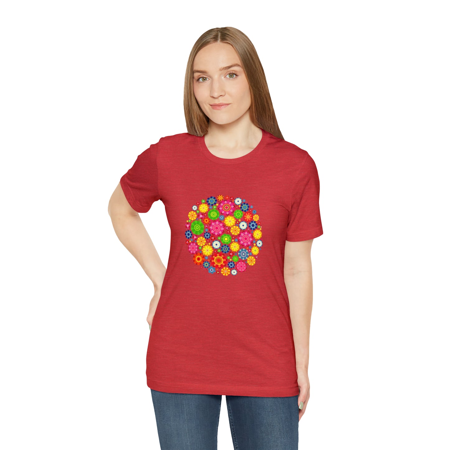 Colorful, Nature, Flowers- Adult, Regular Fit, Soft Cotton,  T-shirt