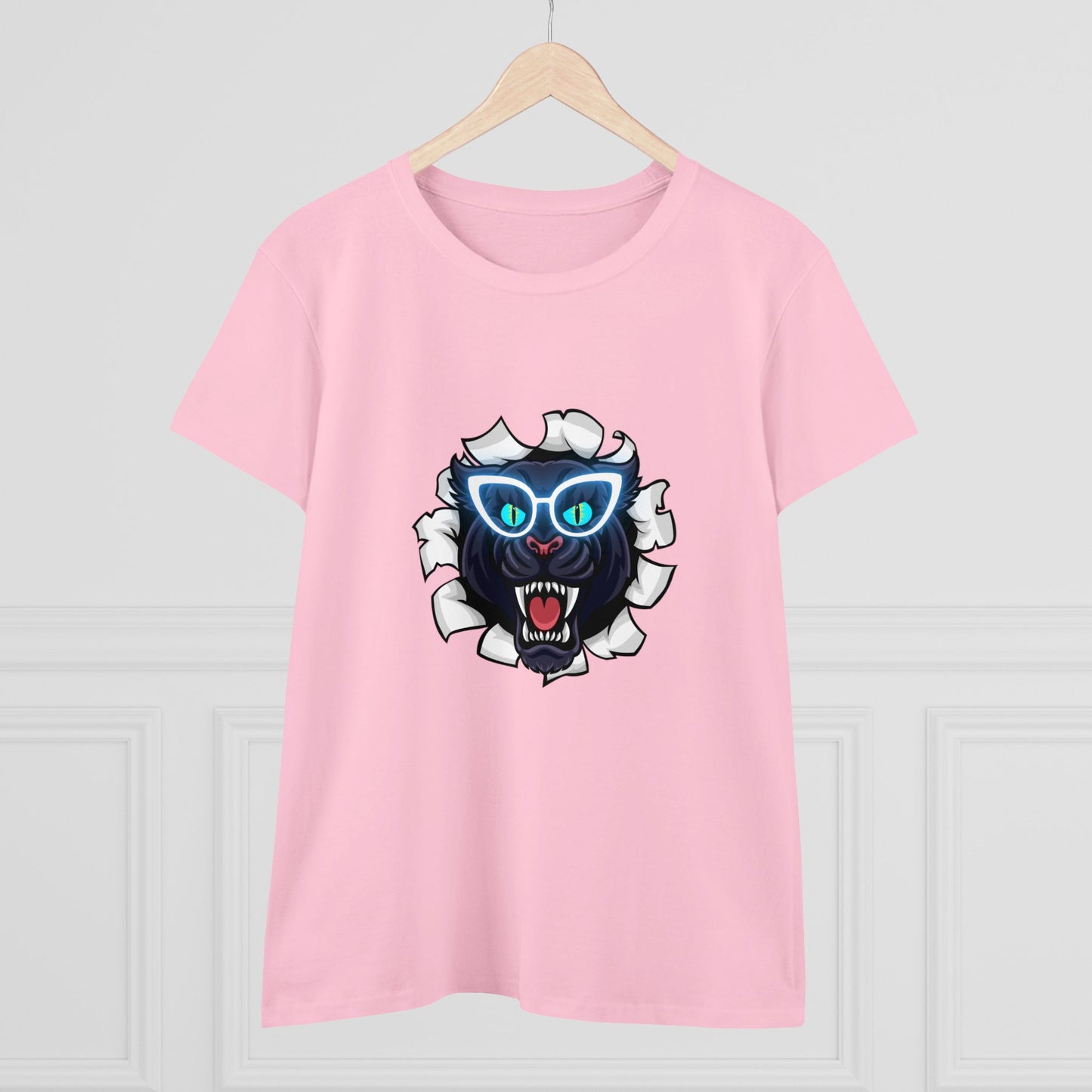 Holidays, Halloween, Animals, Felines, Funny, Sports, Panthers- Adult, Semi-fitted, Smaller Size Image, T-shirt