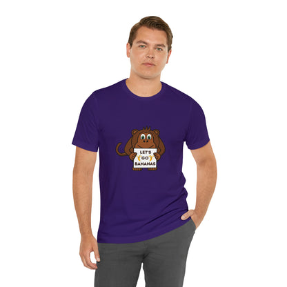 Monkey, Let's Go Bananas, Animals- Adult, Regular Fit, Soft Cotton, T-shirt