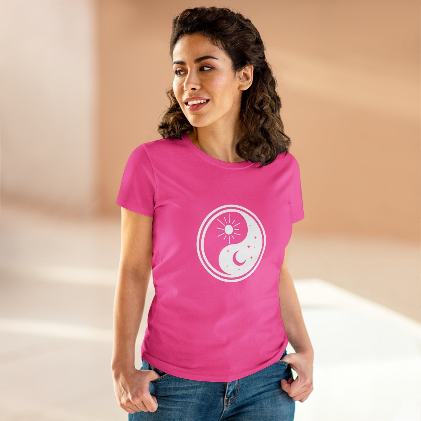 Symbol, Ying Yang, Sun and Moon - Adult, Semi-fitted, T-shirt