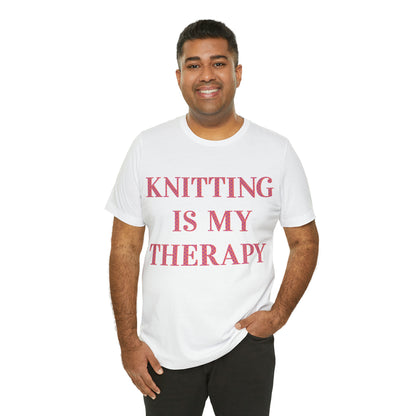 Knitting Is My Therapy- Adult, Regular Fit, Soft Cotton T-shirt